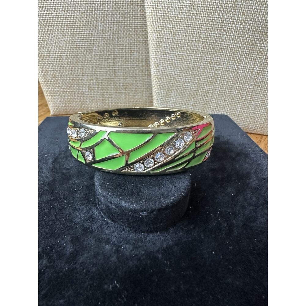 Sequin Nordstrom Multicolor Gold Tone Statement Enamel Bangle Bracelet # 104